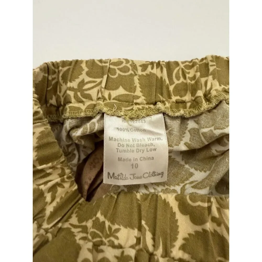 Vintage Matilda Jane girls skirt 6 8 10 Molly The Envy Westside tan green floral